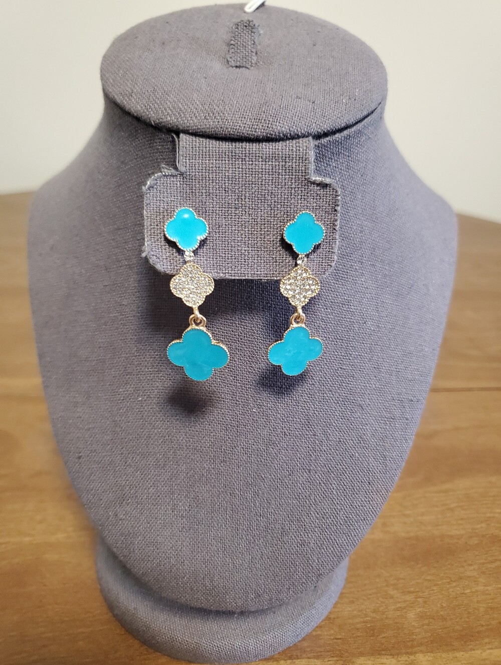 Turquoise Clover Drop Earrings - Women's Jewelry
